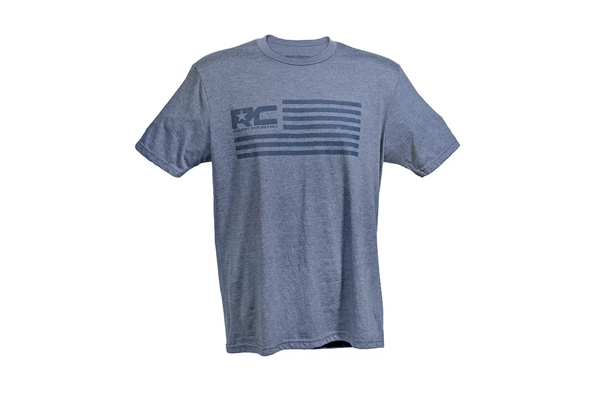 Rough Country T-Shirt - American Flag - Blue - LG - 84079LG